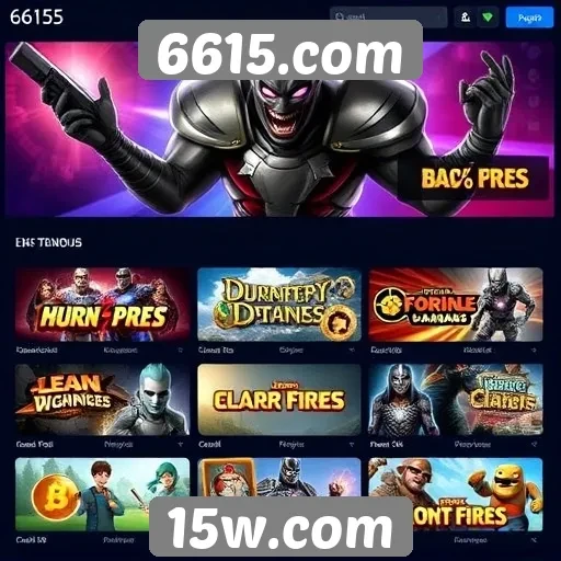 Diversidade de jogos disponíveis na plataforma 6615.com